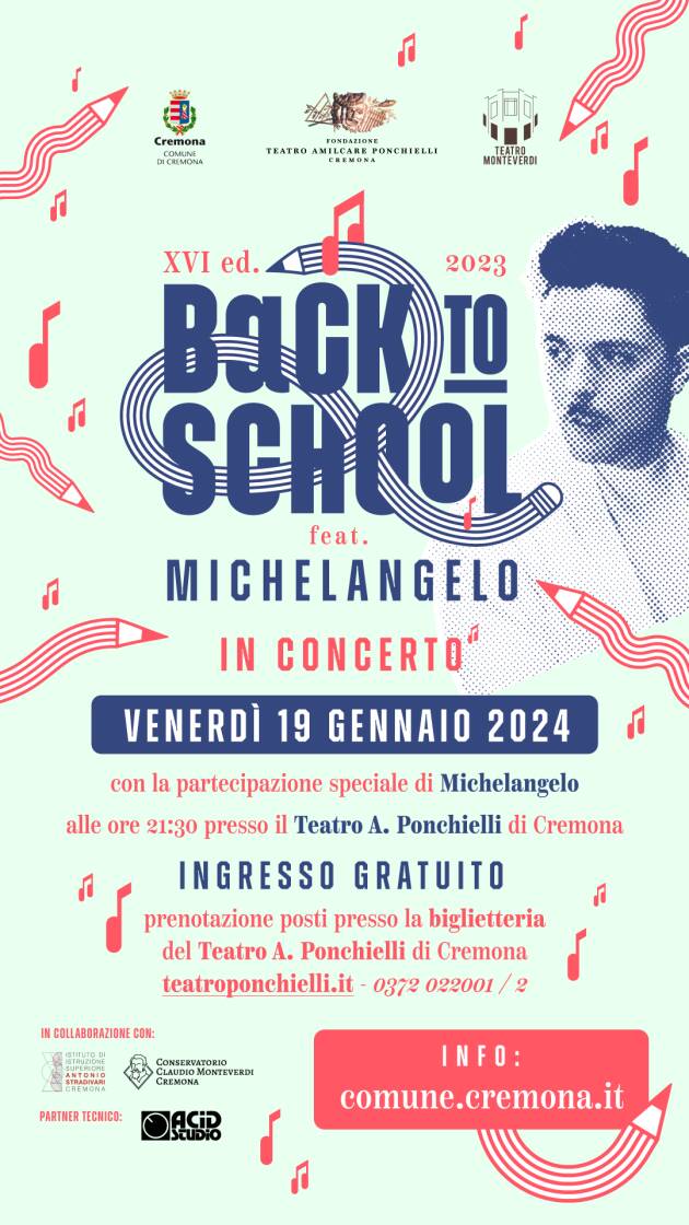 (CR) Back to School Ultimi posti gratuiti disponibili al Teatro Ponchielli