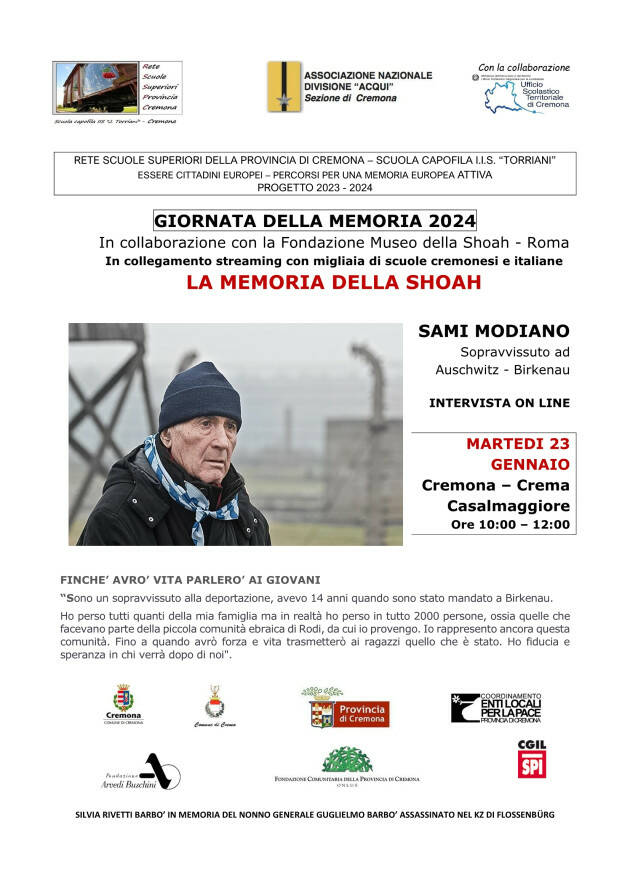 (CR) Rete delle scuole  celebra la giornata della memoria 2024