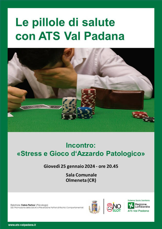 LE PILLOLE DI SALUTE DI ATS VAL PADANA PROSSIMO APPUNTAMENTO  AD OLMENETA