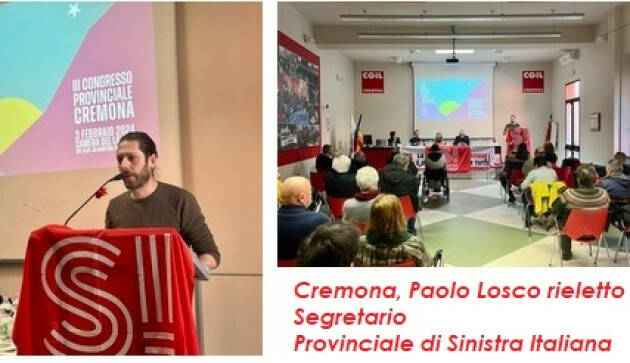 Cremona, Paolo Losco rieletto Segretario Provinciale di Sinistra Italiana