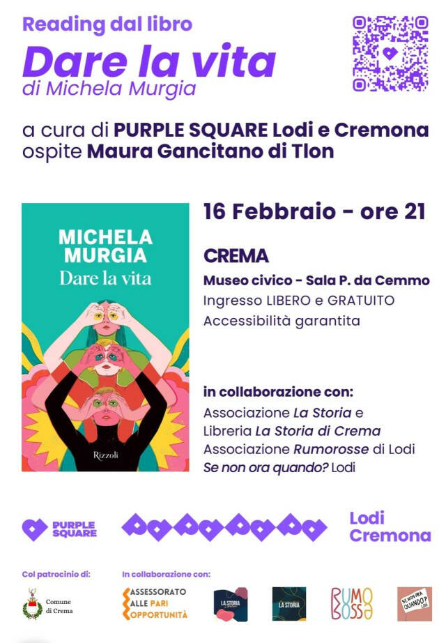 Il ciclo letture pubbliche a cura di Purple Square Lodi-Cremona fa tappa a Crema.