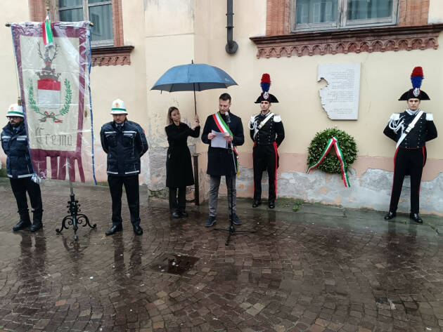 Crema  Giorno del Ricordo Discorso Sindaco - 10 febbraio 2024