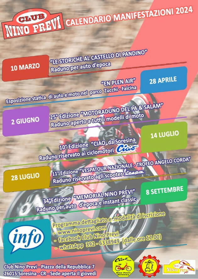 SORESINA CLUB NINO PREVI EVENTO DELL'8 settembre 2024