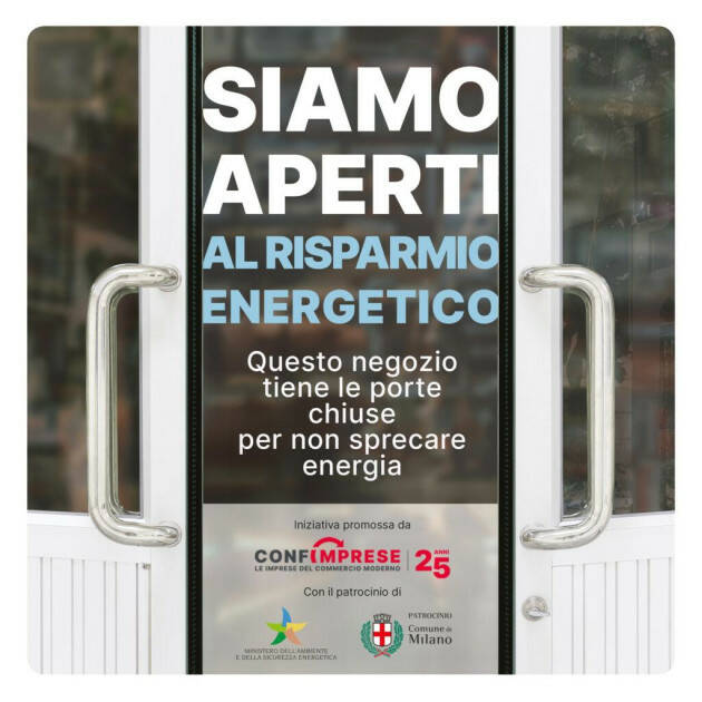 Milano AMBIENTE. NEGOZI A PORTE CHIUSE PER RIDURRE CONSUMI ED EMISSIONI.