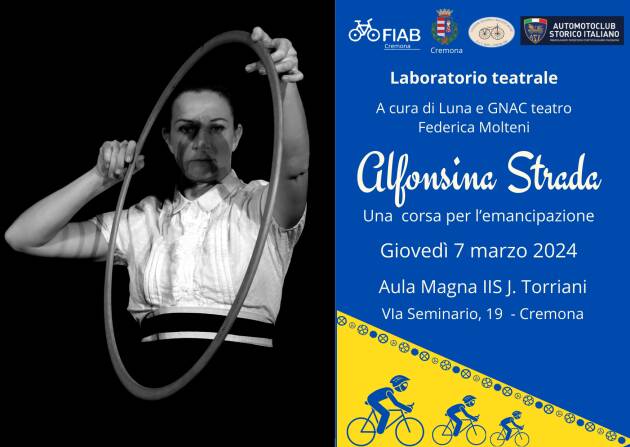 Fiab (CR) ALFONSINA PEDALA CONTROVENTO : WORKSHOP AL TORRIANI CON FEDERICA MOLTENI