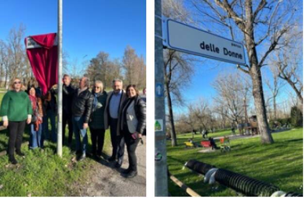 Inaugurato il “Parco delle Donne”, un’area verde di fronte alla Colonie Padane
