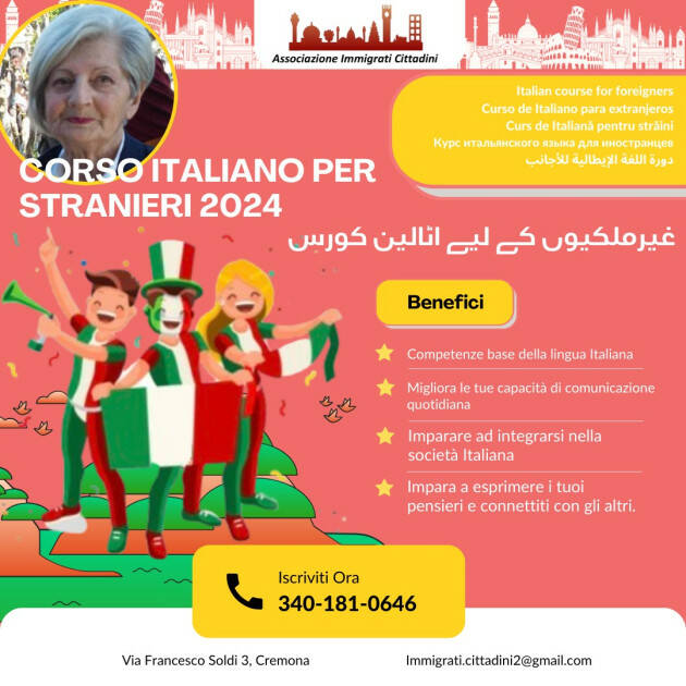 (CR) CORSO ITALIANO PER STRANIERI 2024