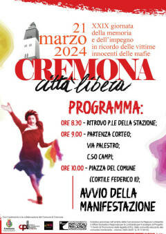 Cgil Cremona 21 marzo: ricordiamo le vittime innocenti della mafia
