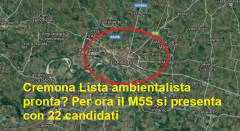 Cremona Lista ambientalista pronta? Per ora il M5S si presenta con 22 candidati.