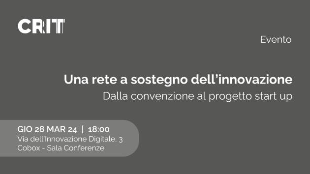 (CR) Convenzione Crit e progetto start up, evento il 28 al Distretto dell'Innovazione