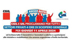 Cremona Cgil e Uil, giovedì 11 aprile sciopero generale presidio ore 10 Largo Boccaccino