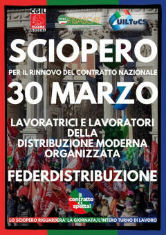 Federdistribuzione, contratti in stallo: convocano Sciopero e Presidio a Cremona