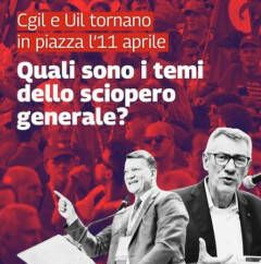 Cgil e Uil tornano in piazza giovedì 11 aprile