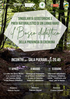  Dall’11 aprile tornano le serate in Sala Puerari con i Naturalisti Cremonesi