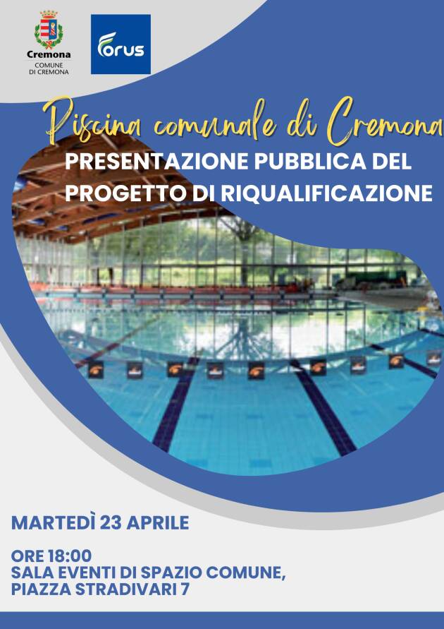 (CR) Impianto natatorio comunale, presentazione del progetto di riqualificazione
