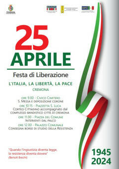 (CR) 79° Anniversario della Liberazione: il programma del 25 Aprile