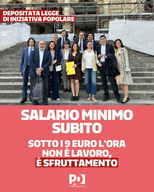 Salario Minimo PD, M5S e ad AVS hanno presentato una legge di iniziativa popolare