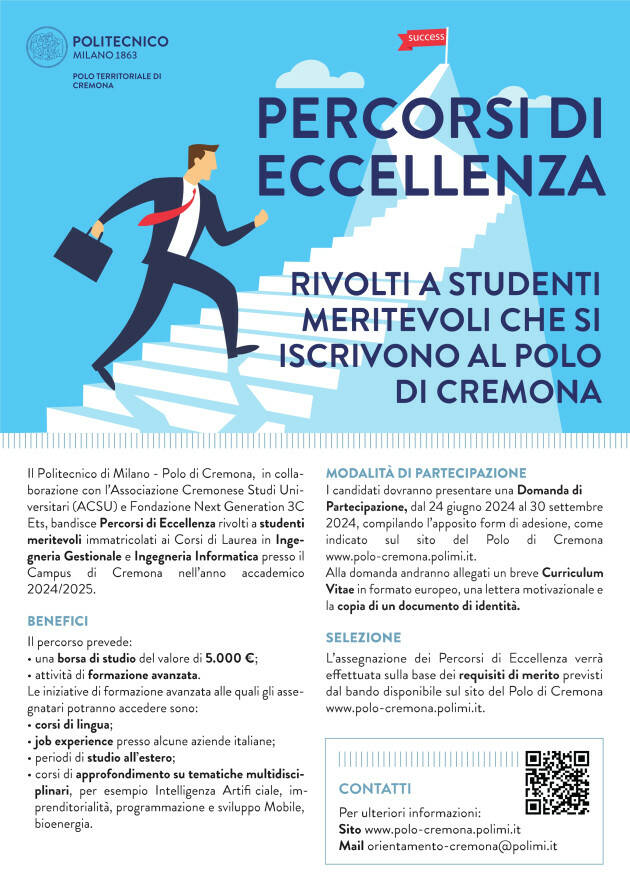 (CR) Campus Politecnico PERCORSI DI ECCELLENZA E BORSE DI STUDIO PER LE MATRICOLE
