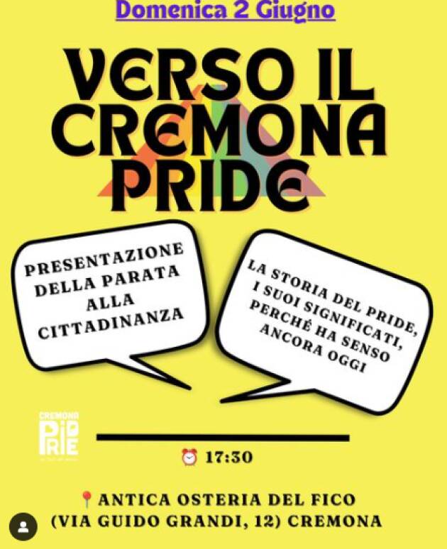 Verso il Cremona Pride 2024 Incontro informativo