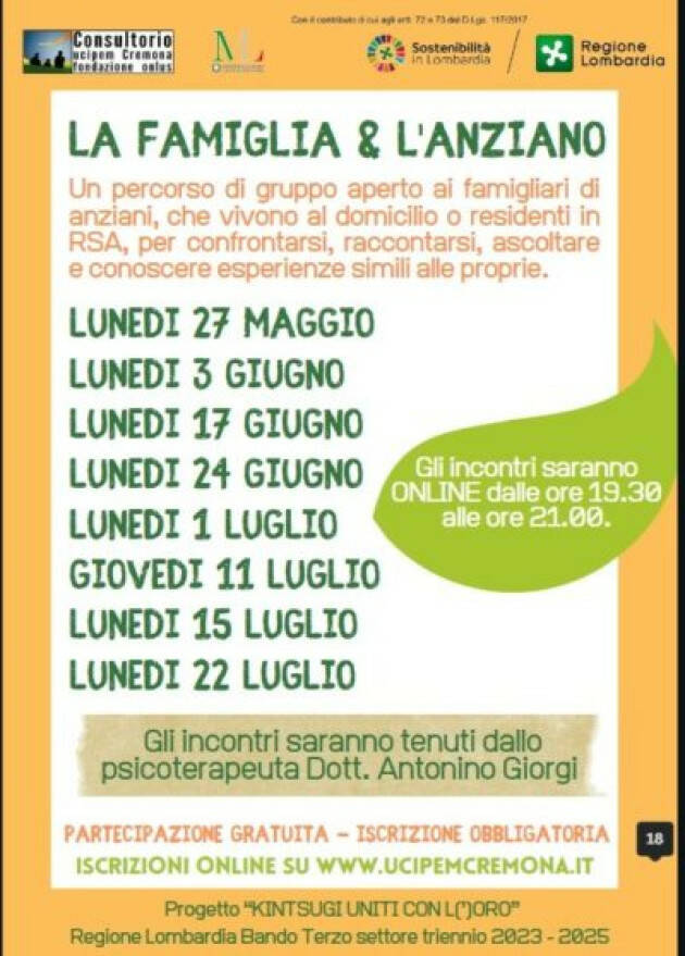 (CR) La famiglia e gli anziani- con UCIPEM
