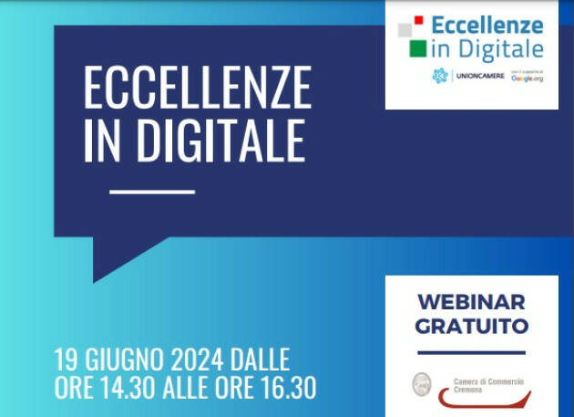 Cam.Com. CR WEBINAR GRATUITO DI ECCELLENZE IN DIGITALE PER IL TERZO SETTORE