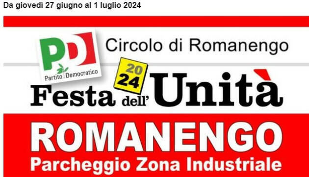 PD Feste Unità 2024   Pandino dal 2 al 12 agosto 2024