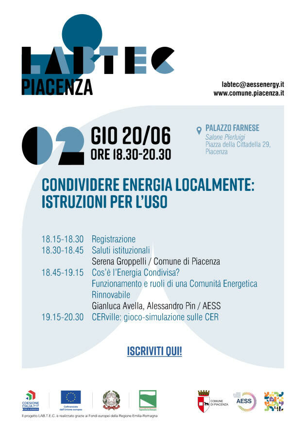 Piacenza Transizione energetica 2° incontro del ciclo LabTec