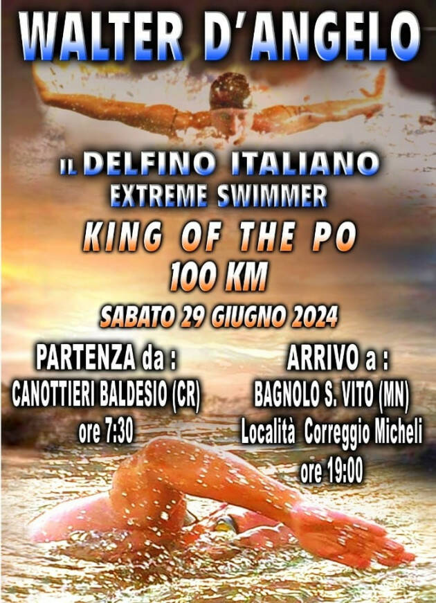 (CR) BALDESIO Walter D'Angelo: Il Delfino Italiano sfida il fiume Po 