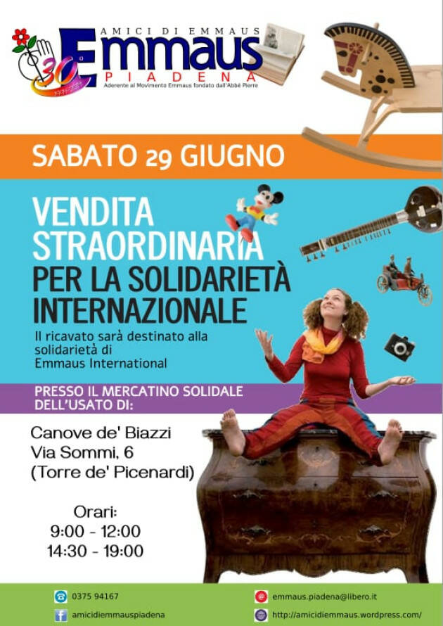 Torre de Picenardi Vendita straordinaria per Emmaus Internazionale