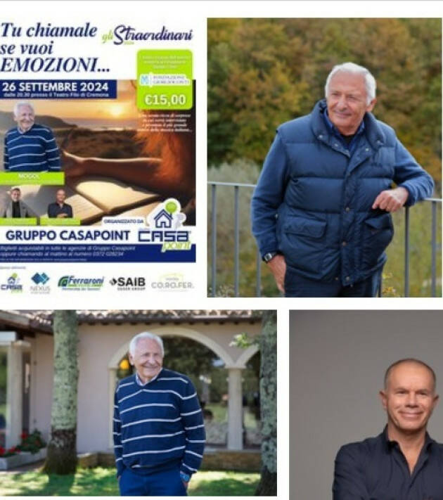 Gli Straordinari, Mogol a Cremona per l’evento benefico di Casapoint