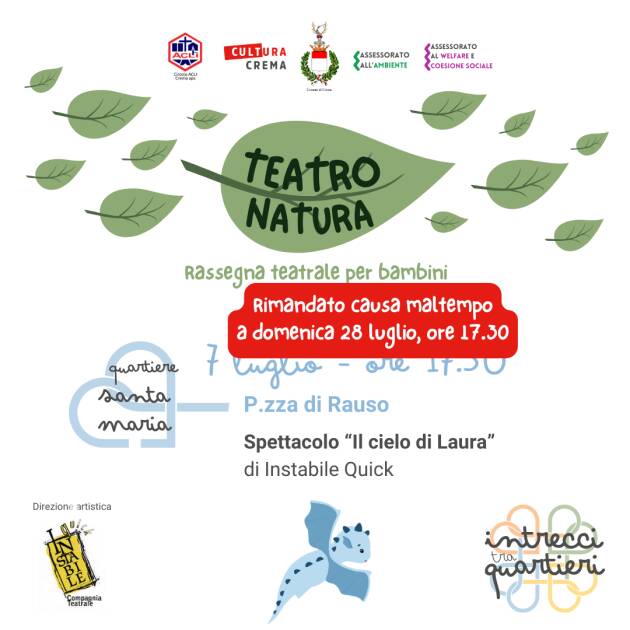 Crema Rinviato lo spettacolo spettacolo 'Il cielo di Laura'