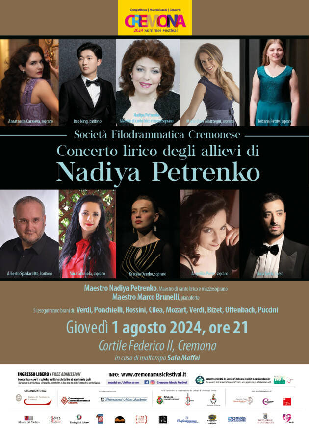 CREMONA IL CONCERTO LIRICO DEGLI ALLIEVI DI NADIYA PETRENKO