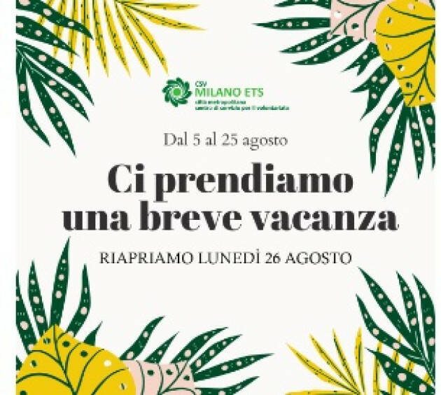 Csv Milano Le letture estive ..per tenervi compagnia