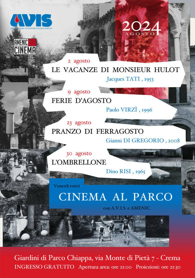 Avis Crema e Amenic Cinema promuovono Cinema al Parco