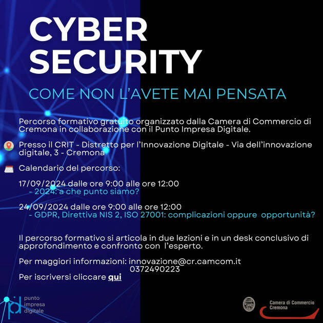 (CR) Cam.Com ”Cybersecurity - come non l'avete mai pensata”