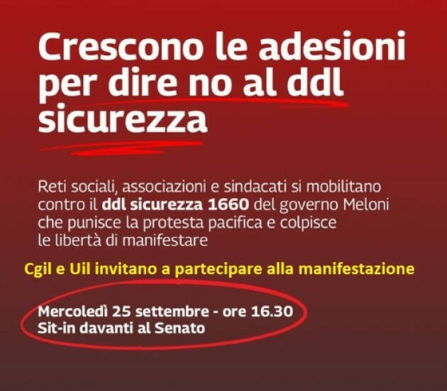 CGIL e UIL di Cremona in piazza a Roma contro il Ddl Sicurezza