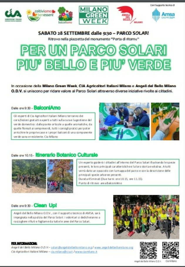 Milano Green Week: al Parco Solari giornata all’insegna del verde| Cia Agricoltori