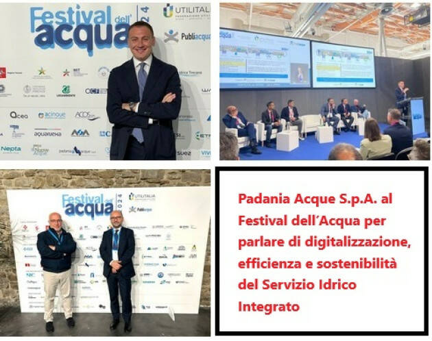 Padania Acque S.p.A. al Festival dell’Acqua per parlare di digitalizzazione
