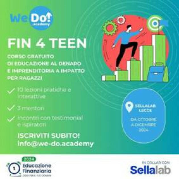 Educazione finanziaria: al via a Lecce 'Fin 4 Teen'