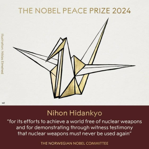 CNDDU Soddisfazione per il Nobel per la pace 2024 all'organizzazione Nihon Hidankyo