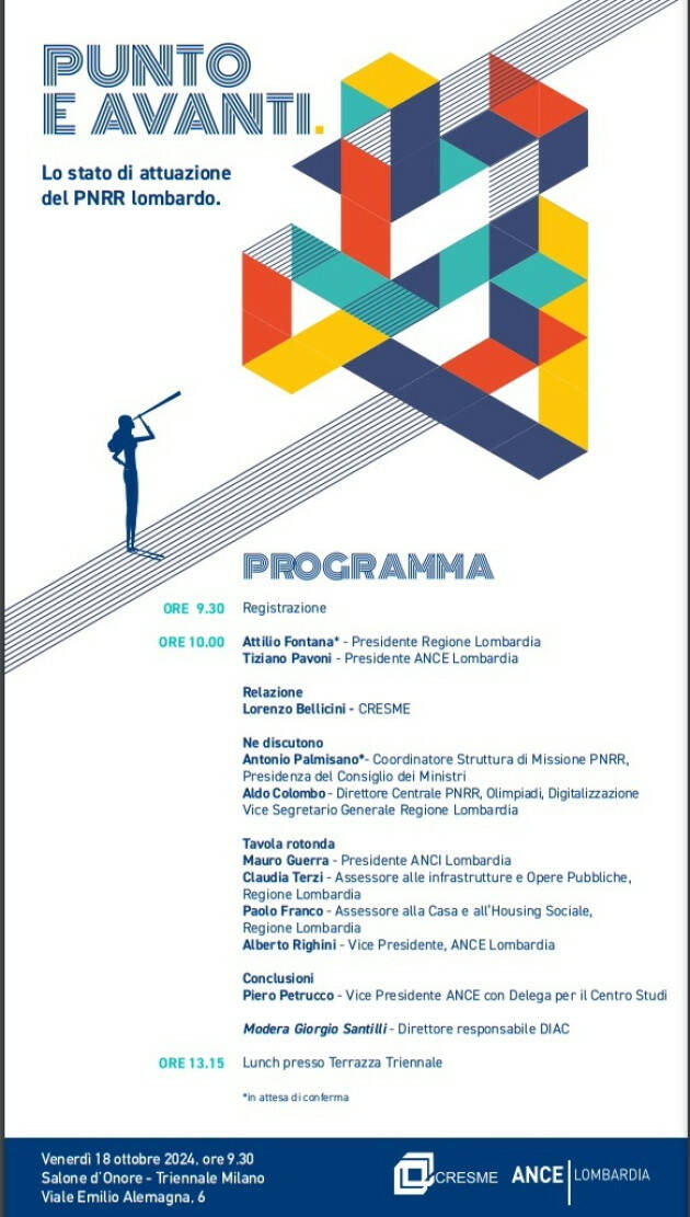 (ANCE) IL PNRR LOMBARDO ALLA PROVA DEI FATTI: PARTITI NOVE CANTIERI SU DIECI