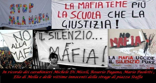 CNDDU Gli studenti ricordano i carabinieri vittime innocenti  strage mafiosa p.zza Staffa