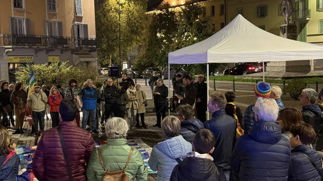 Crema  Marcia della Pace Il discorso del Sindaco Fabio  Bergamaschi