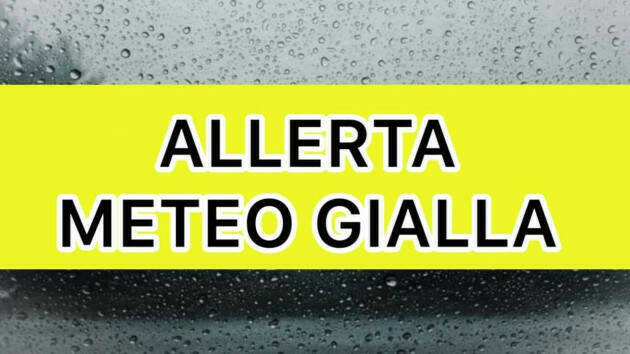 MALTEMPO. RISCHIO IDROGEOLOGICO, SABATO 26 ALLERTA GIALLA