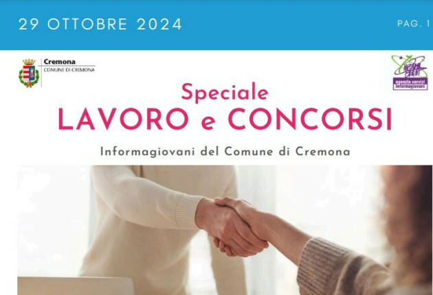 SPECIALE LAVORO CONCORSI Cremona, Crema, Soresina, Casal.ggiore |29 ottobre 2024