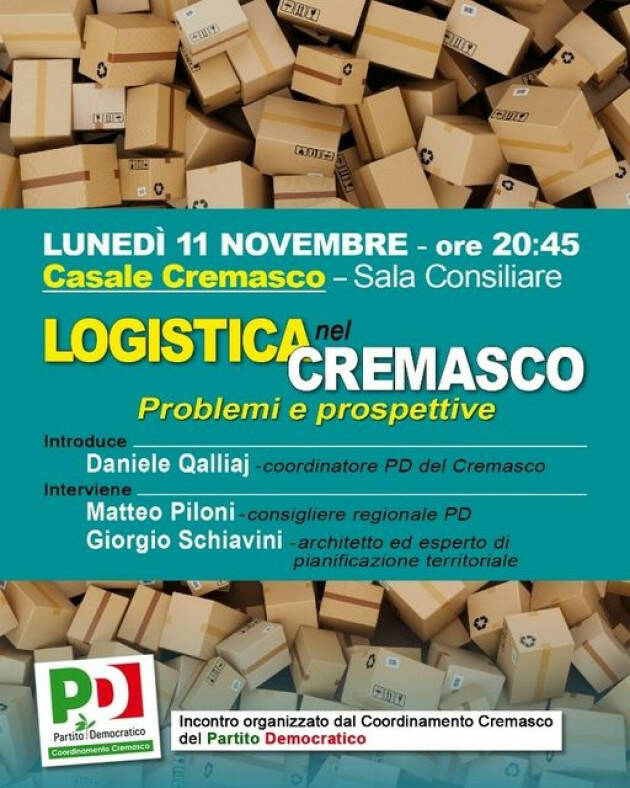 PD Logistica e territorio: incontro pubblico a Casale Cremasco