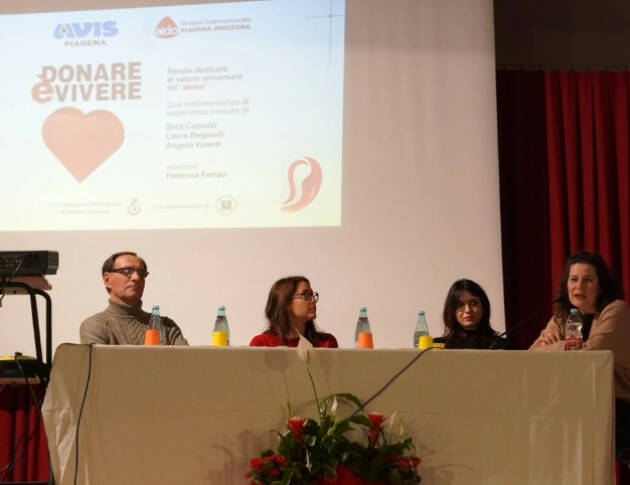 Piadena  serata informativa organizzata da AVIS e AIDO.  