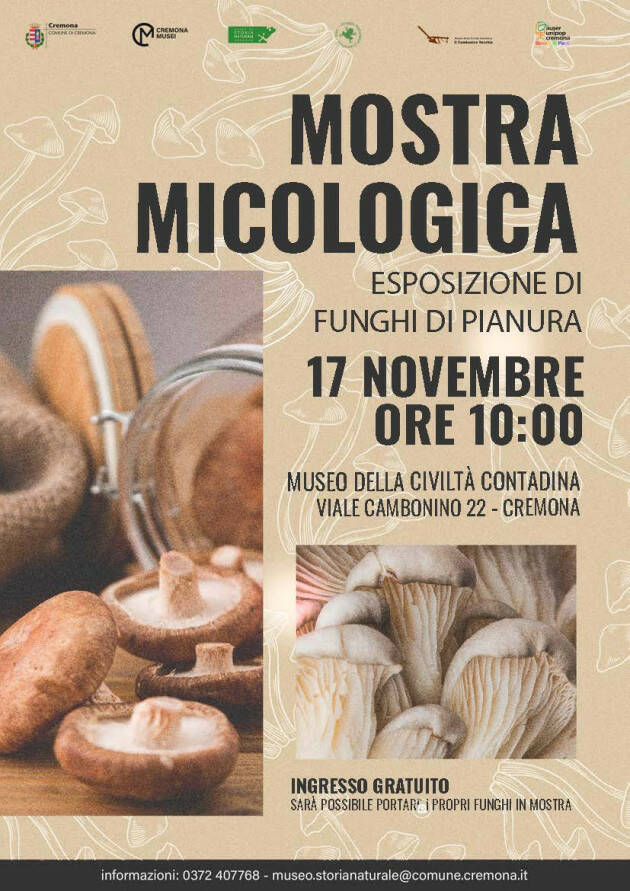 (CR) Domenica 17 novembre mostra micologica al Museo del Cambonino