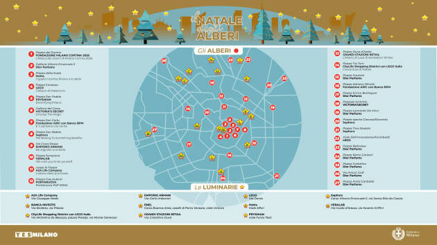 NATALE A MILANO 2024. VENTISETTE  ALBERI PER LE FESTIVITÀ NATALIZIE