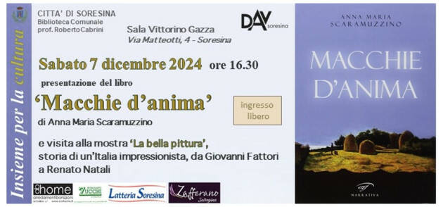  Biblioteca Soresina Insieme per la cultura Presentazione libro 'Macchie d'Anima'
